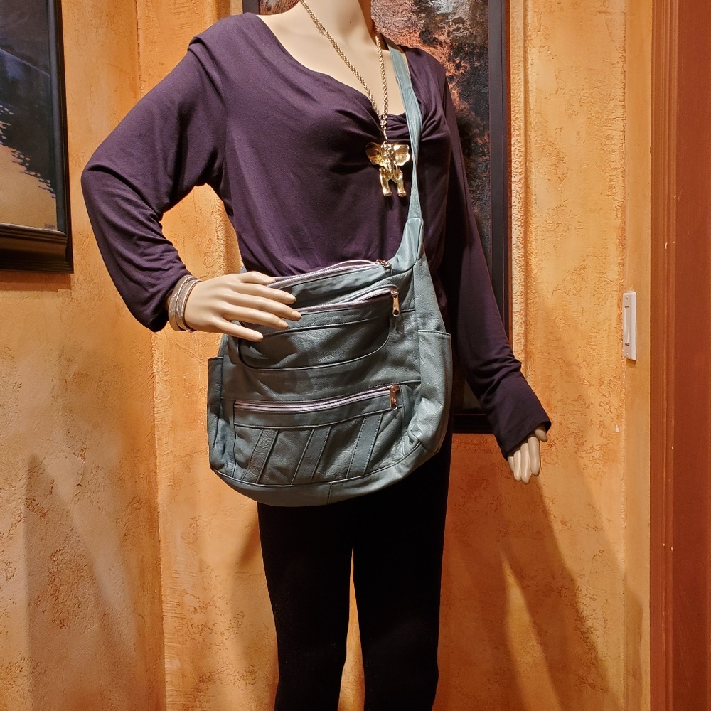 100% Mexican Leather Purse Crossbody New